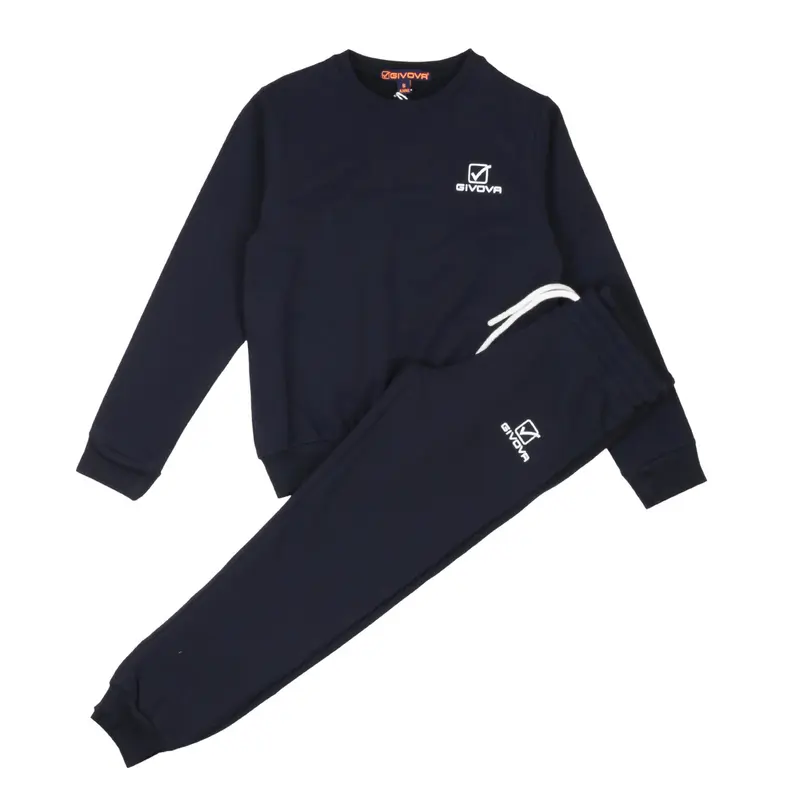 Givova - Tuta Bambina e Ragazza Blu Navy - Completo Felpa Girocollo e Pantaloni Sportivi