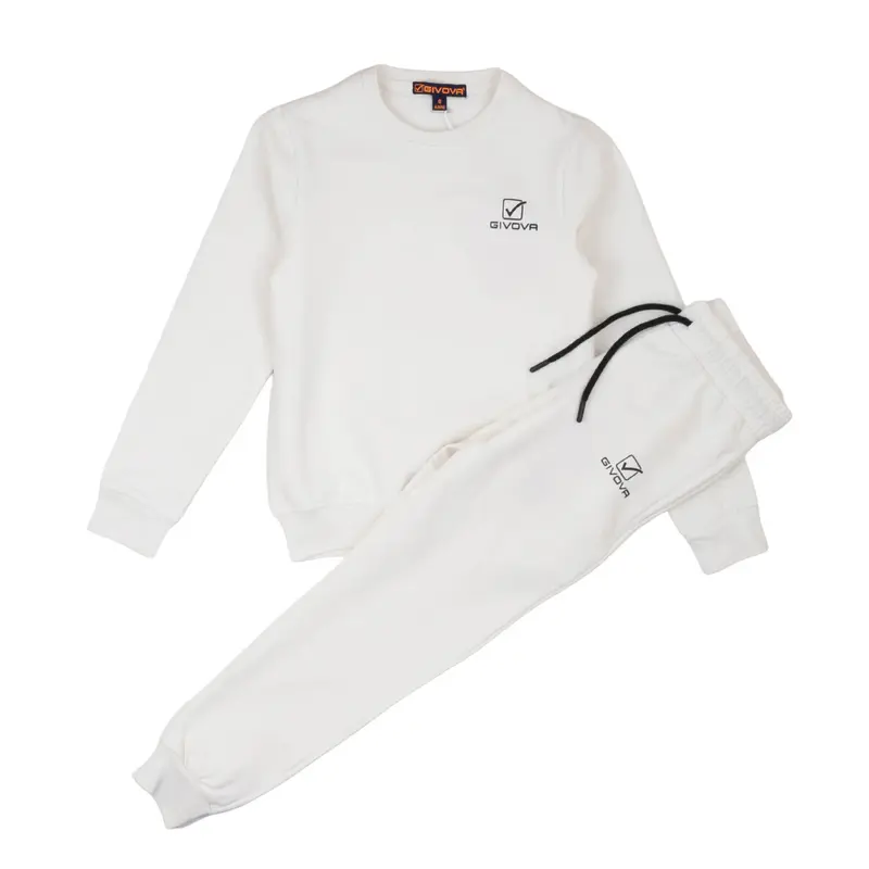 Givova - Tuta Bambina e Ragazza Panna - Completo Felpa Girocollo e Pantaloni Sportivi