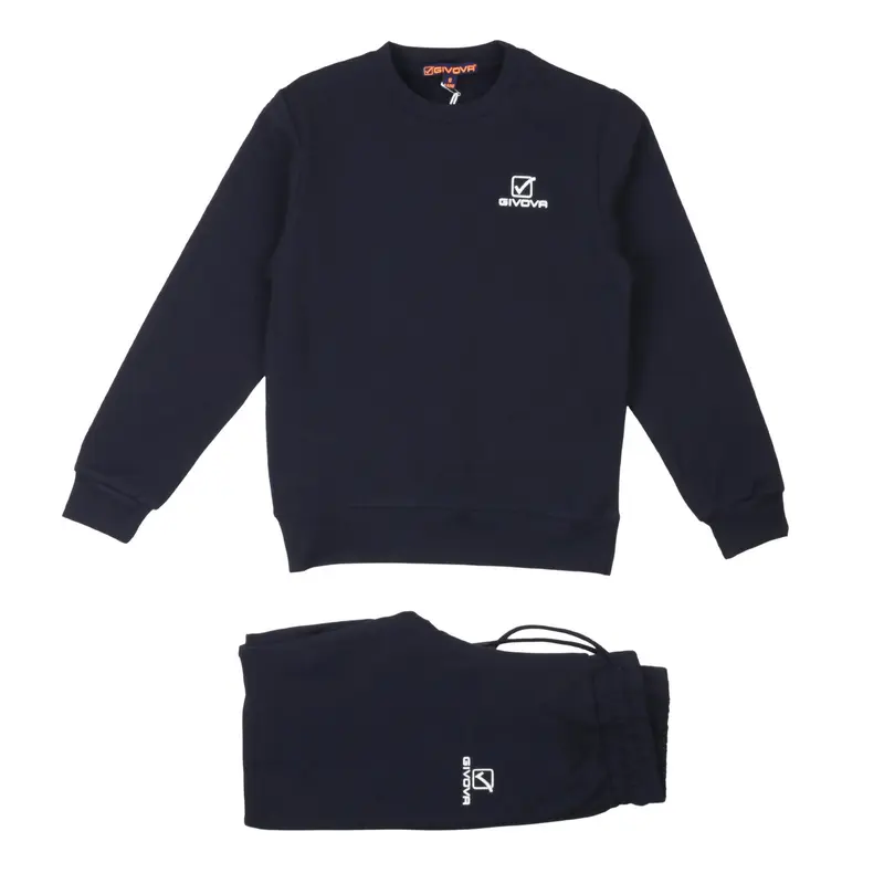Givova - Tuta Bambino Blu Navy - Completo Felpa Girocollo e Pantaloni Sportivi