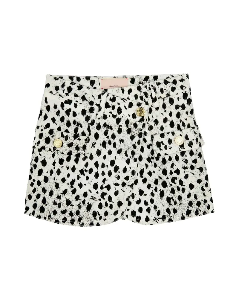 GONNA ANIMALIER IN DENIM BIANCO E ENRO ELISABETTA FRANCHI