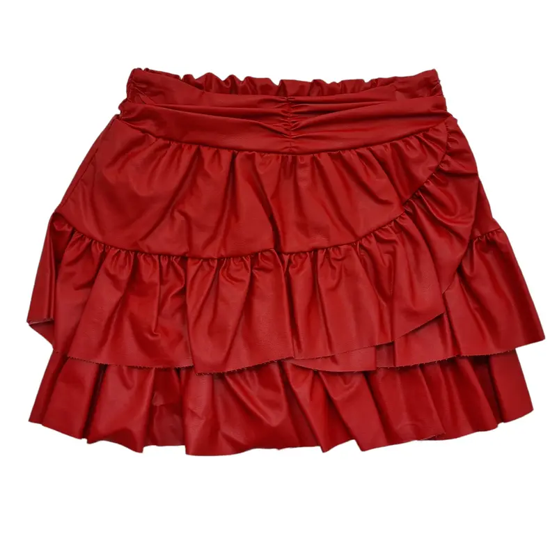 Gonna bambina a balze rossa