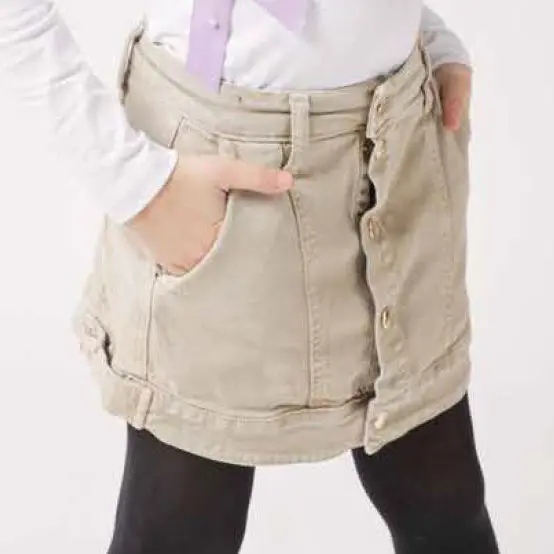 Gonna bambina stile shorts beige