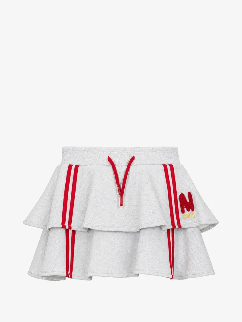 GONNA GRIGIA E BANDE ROSSE E LOGO MSGM