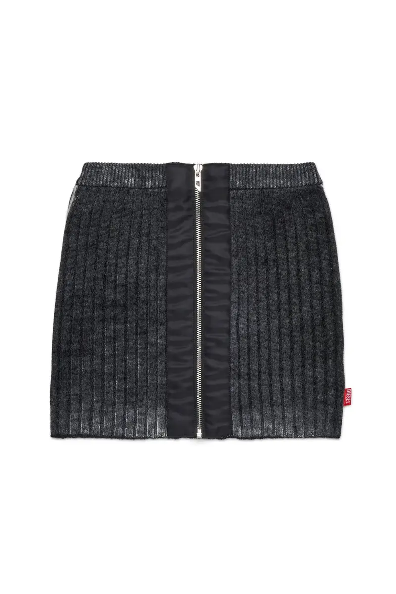 GONNA IN LANA CON ZIP GRIGIO SCURO DIESEL
