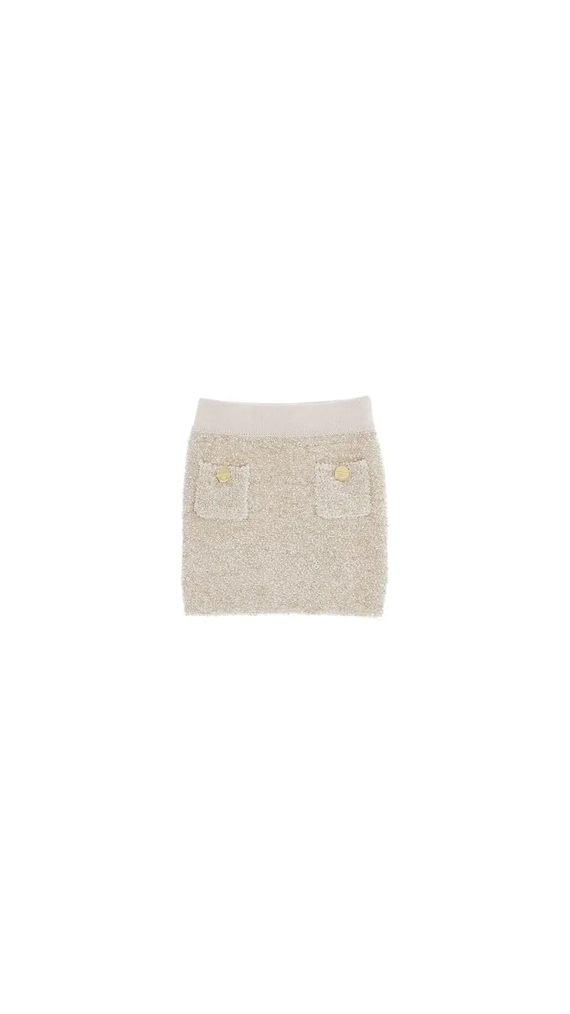 GONNA IN TRICOT EFFETTO CINIGLIA BEIGE ELISABETTA FRANCHI