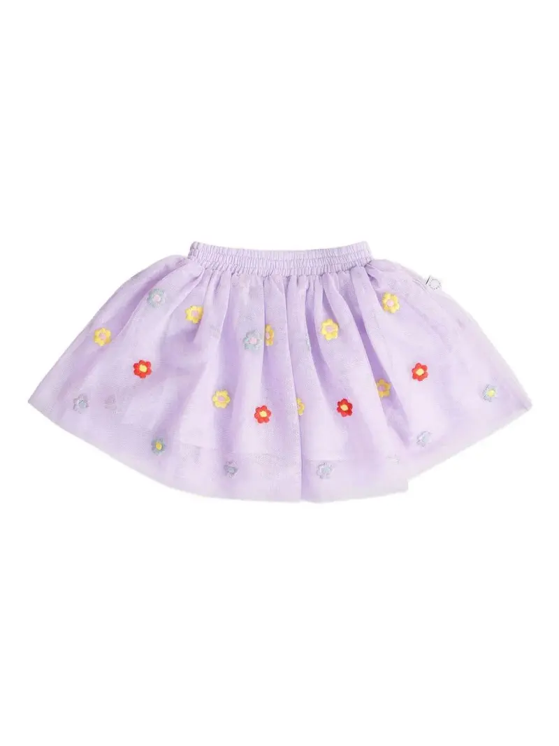 GONNA IN TULLE LILLA CON RICAMO FLOREALE STELLA MCCARTNEY