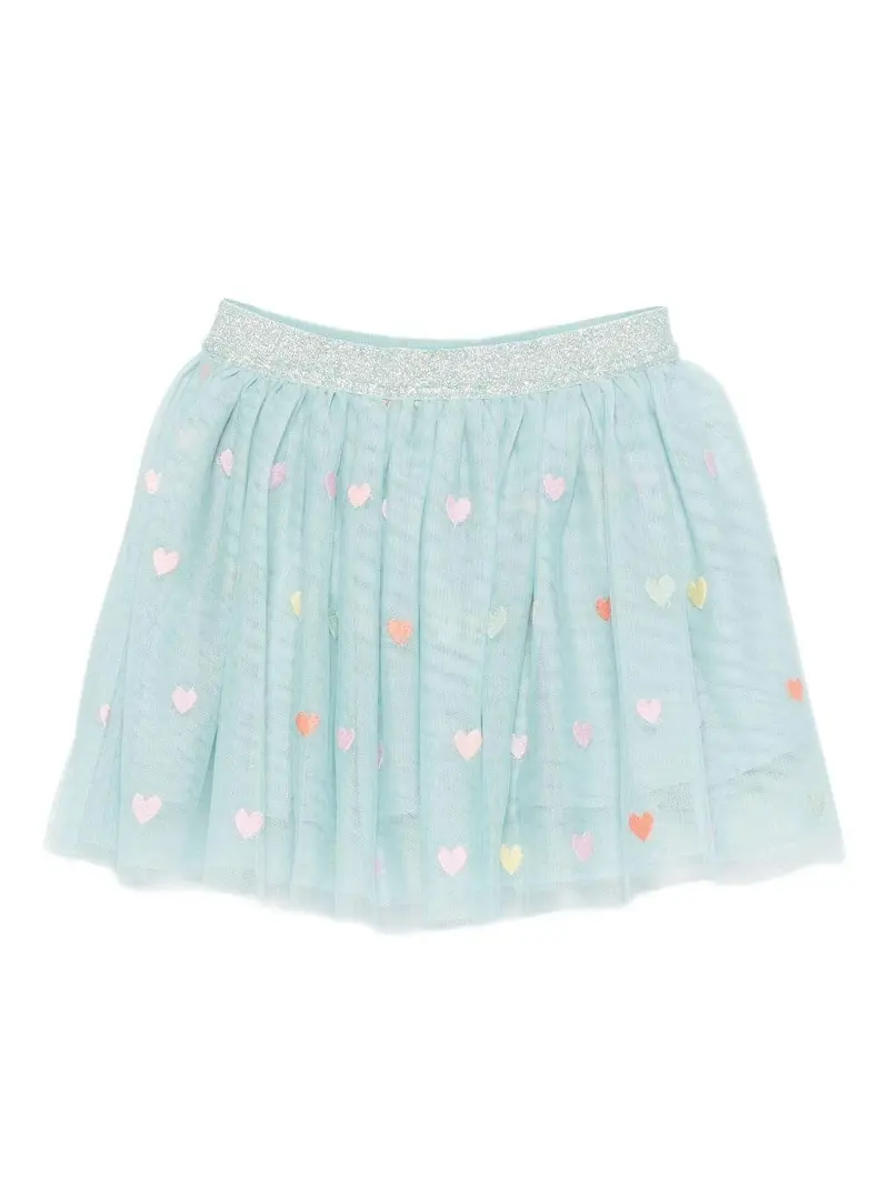 GONNA IN TULLE VERDE ACQUA CON CUORI STELLA MCCARTNEY