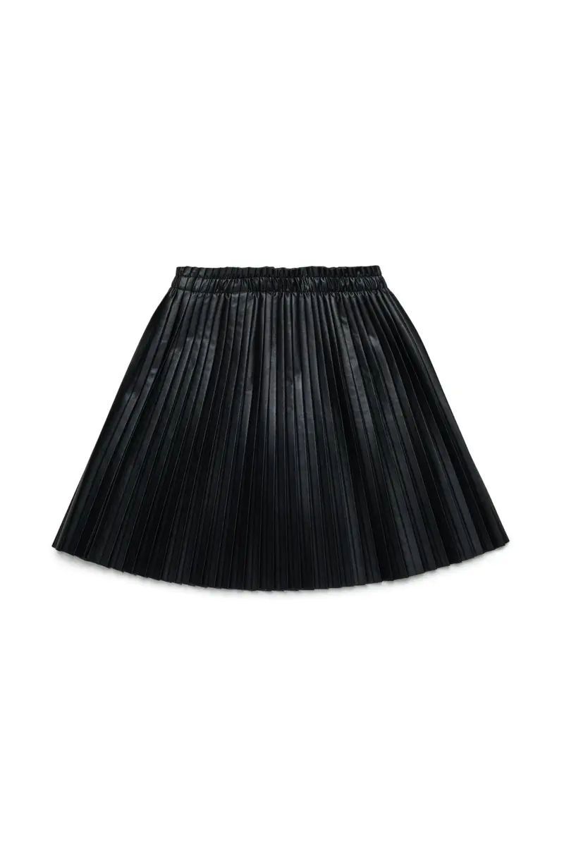 GONNA PLISSETTATA ECOPELLE NERA MAISON MARGIELA