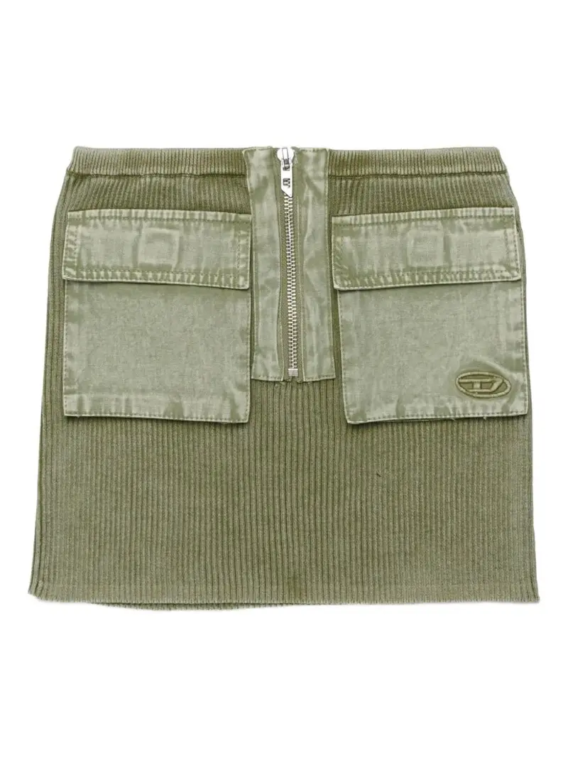 GONNA VERDE A COSTINE CON TASCHE E ZIP DIESEL