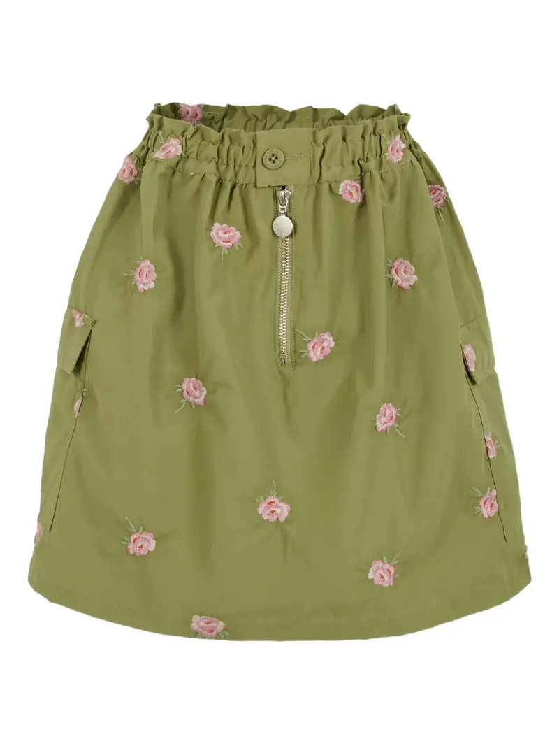 GONNA VERDE CON RICAMO CON ROSE STELLA MCCARTNEY