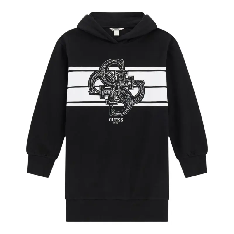 Guess Abito tinta unita Modello Felpa Nero per Bambina