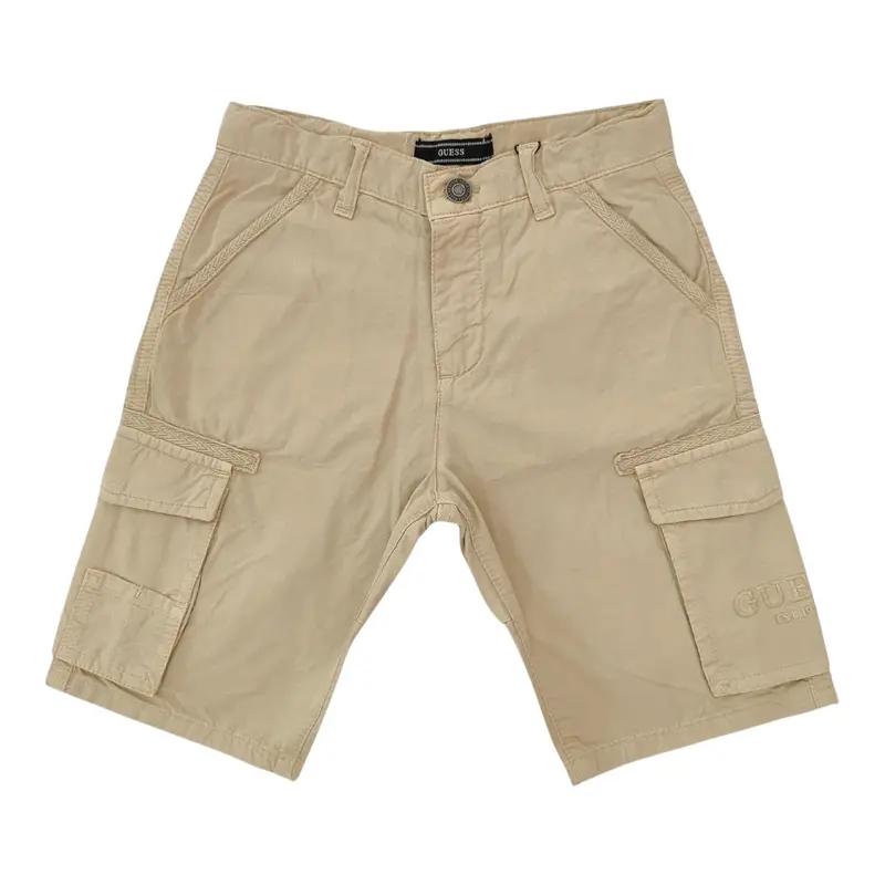 Guess Bermuda tinta unita con Elastico In Vita Beige per Bambino