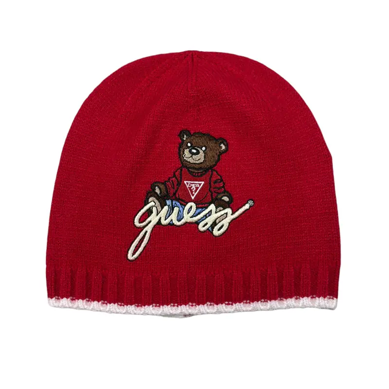 Guess Cappello tinta unita con Stampa Rosso per Neonata