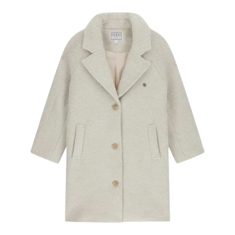 Guess Cappotto tinta unita con Bottoni Panna per Bambina