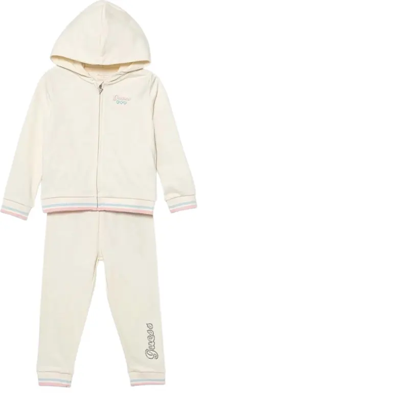 Guess Completo 2 Pezzi Felpa-Pantalone Panna per Bambina
