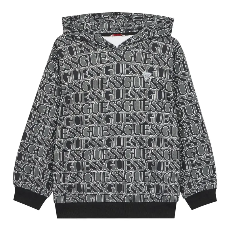 Guess Felpa Xhiusa Xon Cappuccio Grigio per Bambino
