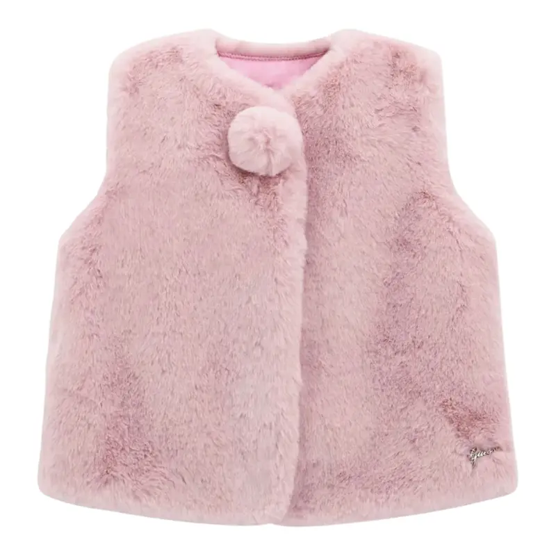 Guess Gilet tinta unita Rosa per Bambina