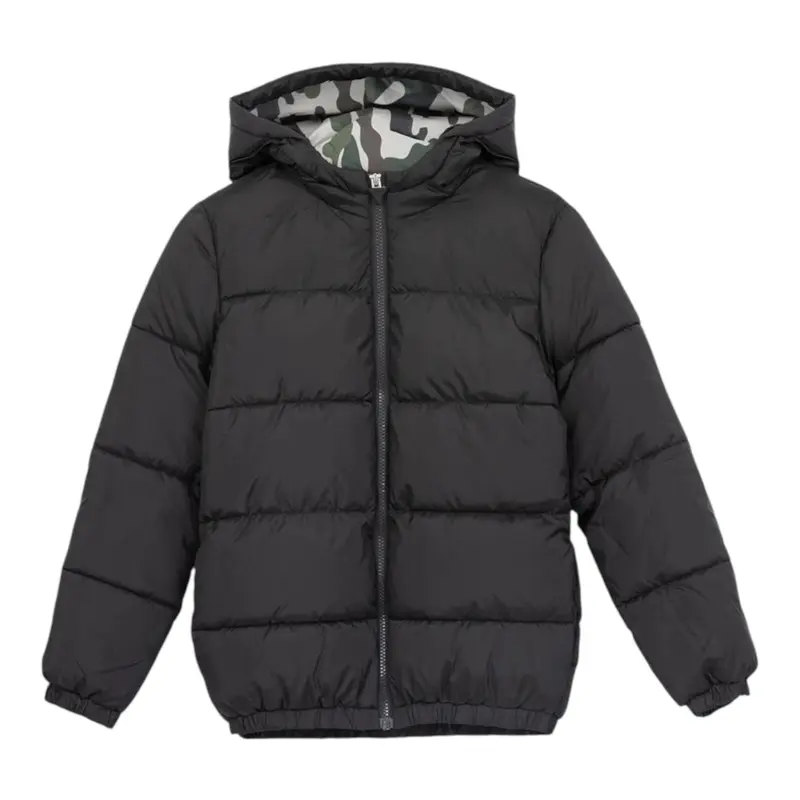 Guess Giubbino tinta unita con Cappuccio Nero per Bambino
