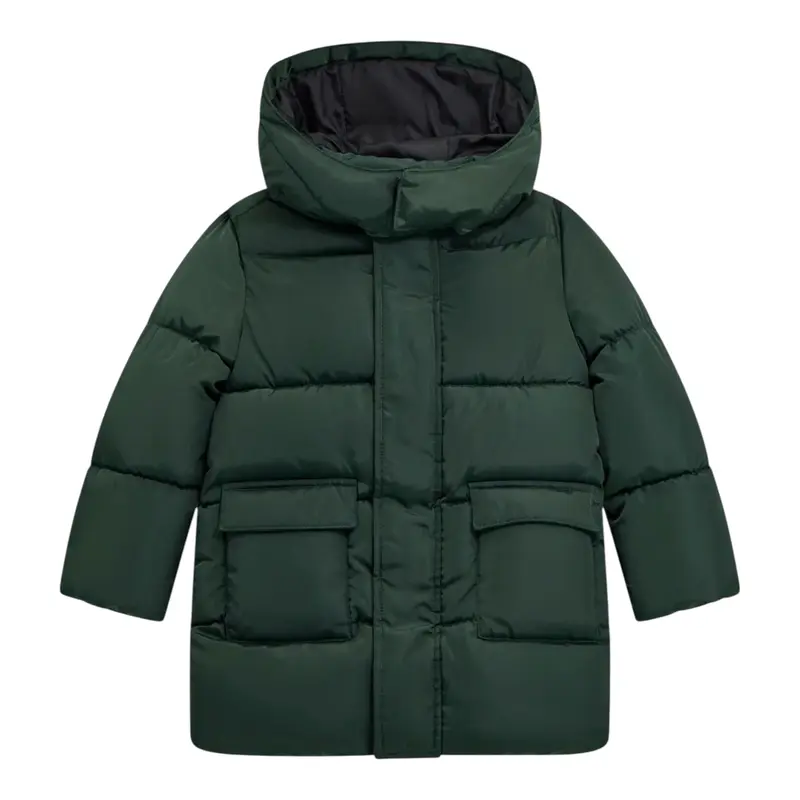 Guess Giubbino tinta unita con Cappuccio Verde per Bambino