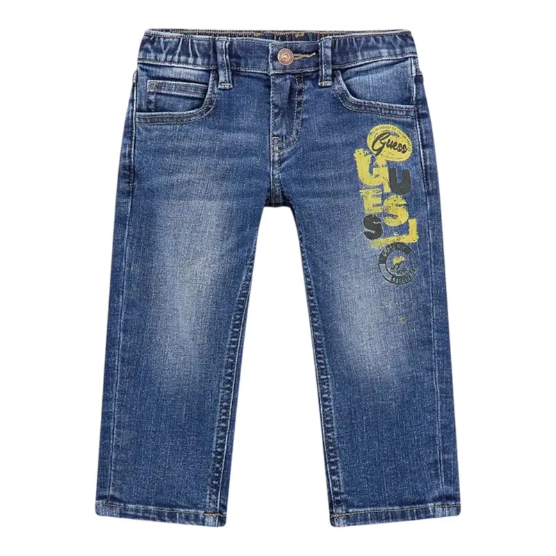 Guess Jeans tinta unita con Elastico In Vita Blu per Bambino