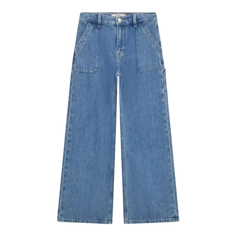 Guess Jeans tinta unita con Girovita Regolabile Azzurro per Bambina