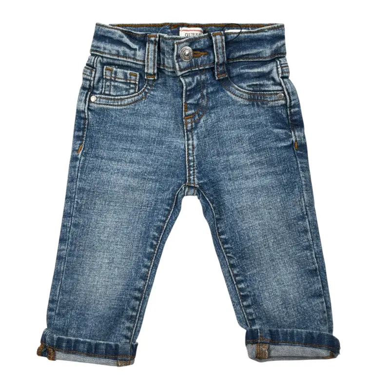 Guess Jeans tinta unita con Girovita Regolabile Blu per Neonato