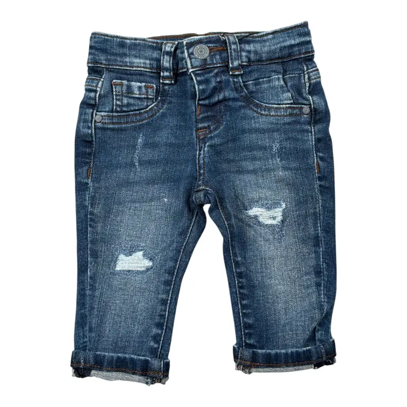 Guess Jeans tinta unita con Girovita Regolabile Blu per Neonato