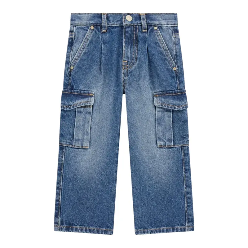 Guess Jeans tinta unita con Tasconi Blu per Bambina