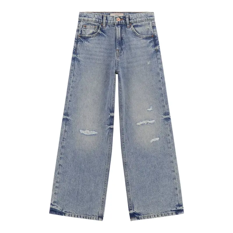Guess Jeans tinta unita Modello A Palazzo Azzurro per Bambina