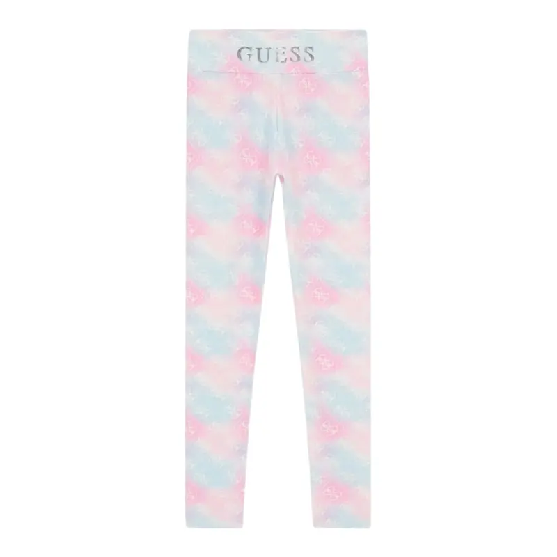 Guess Leggins Stapa Fantasia con Logo Multicolor per Bambina
