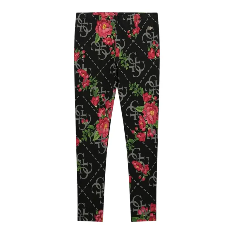 Guess Leggins tinta unita con Stampe Nero per Bambina
