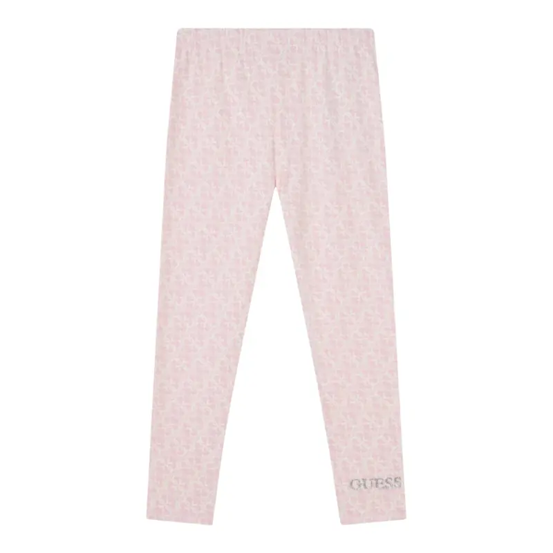 Guess Leggins tinta unita Logato Rosa per Bambina