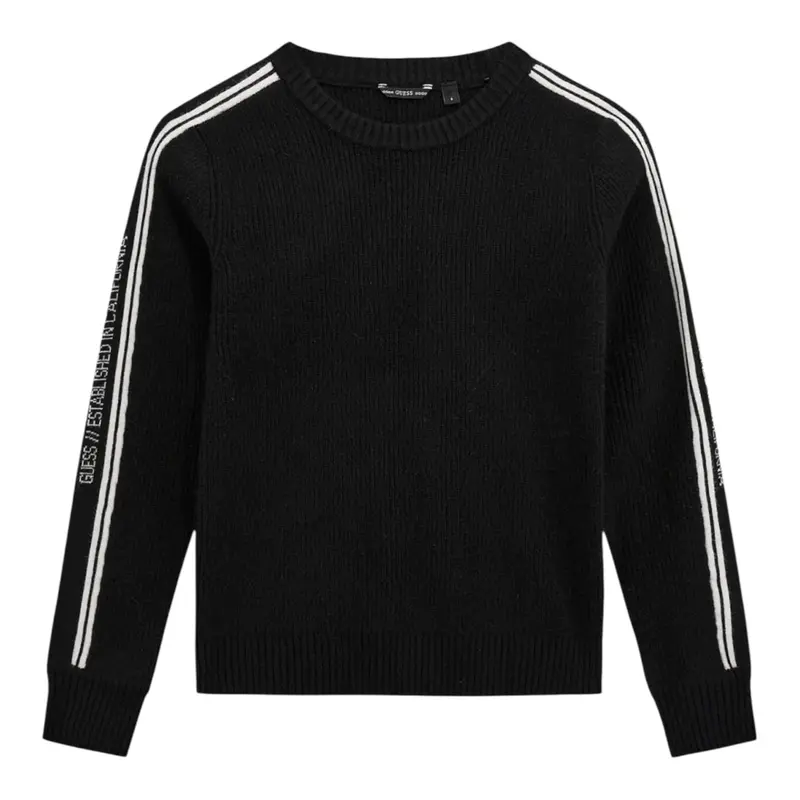 Guess Maglia tinta unita con Profili In Contrasto Nero per Bambino