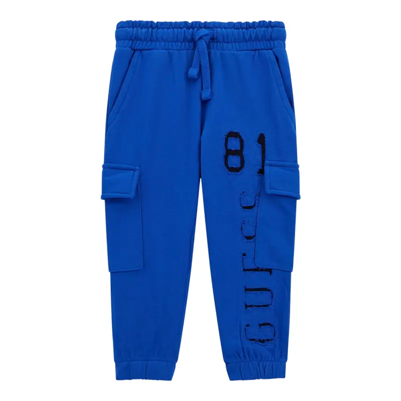 Guess Pantalone Modello Tuta tinta unita con Elastico In Vita Cobalto per Bambino