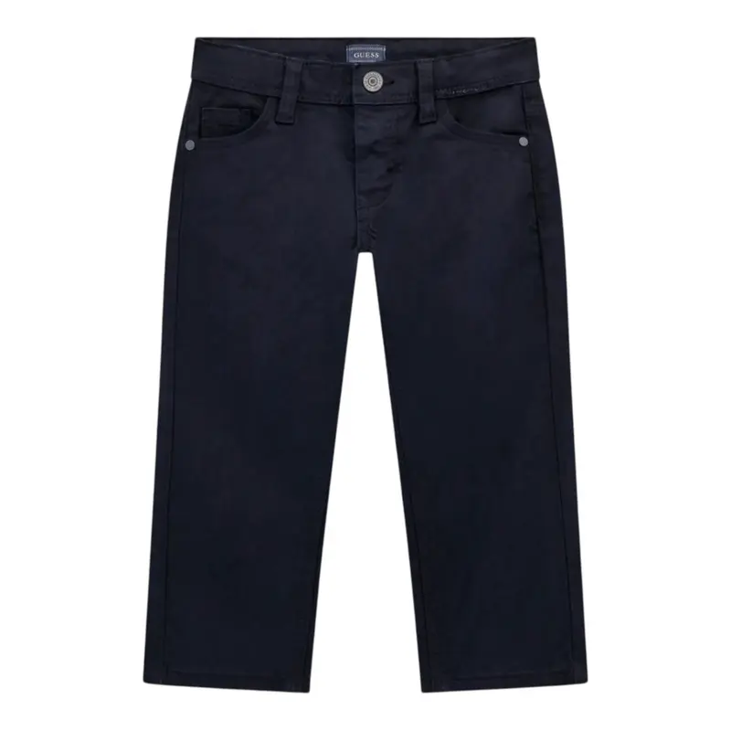 Guess Pantalone tinta unita con Girovita Regolabile Blu per Bambino