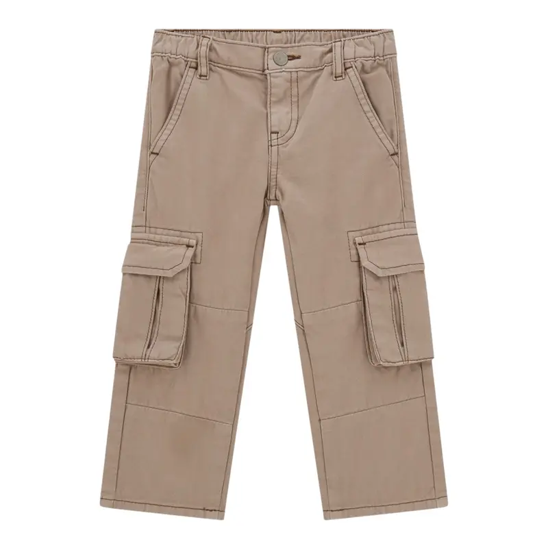 Guess Pantalone tinta unita con Tasconi Beige per Bambino