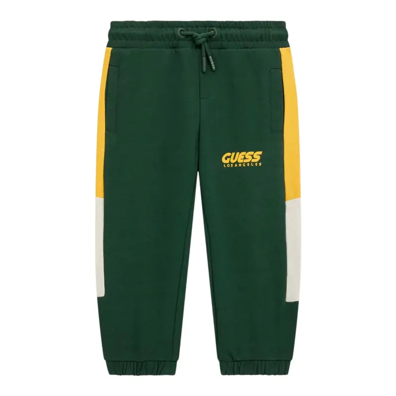 Guess Pantalone tinta unita Modello Tuta Verde per Bambino