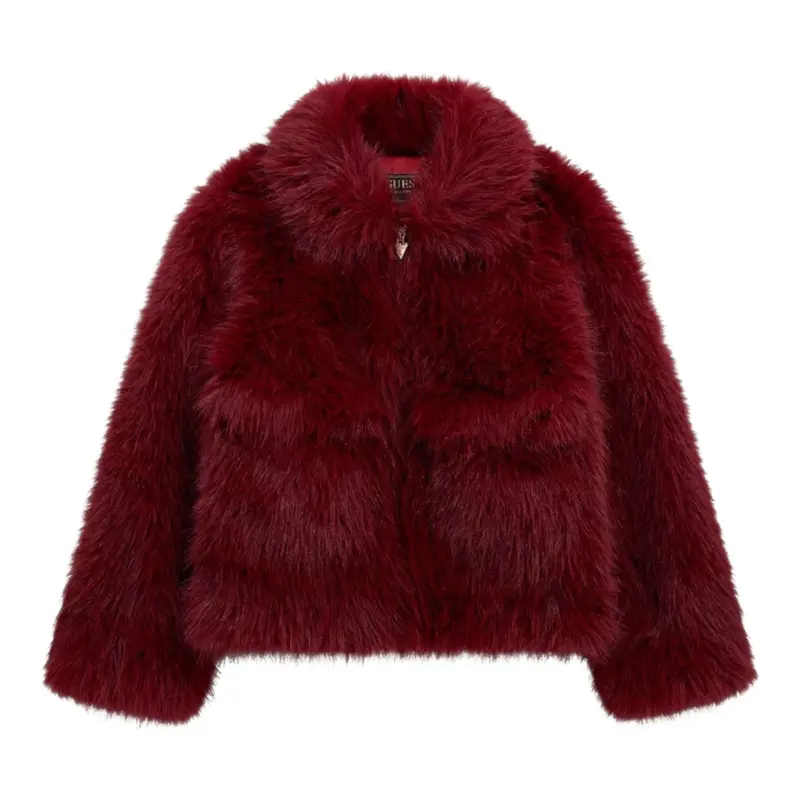 Guess Pelliccia tinta unita con Logo Rosso per Bambina