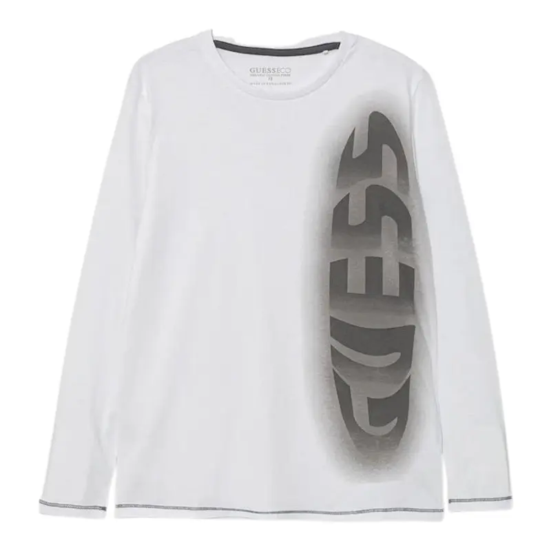 Guess Shirt Girocollo tinta unita con Stampa Bianco per Bambino