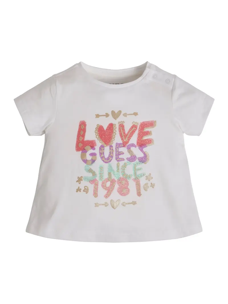 Guess t-shirt con scritta glitter