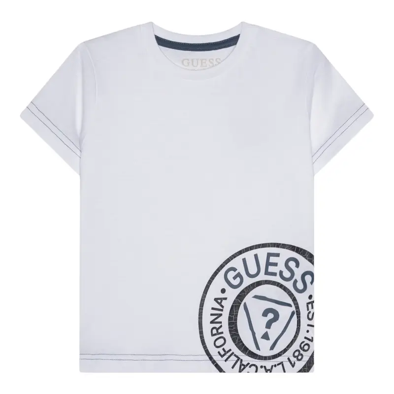 Guess T-Shirt tinta unita con Stampa Bianco per Bambino
