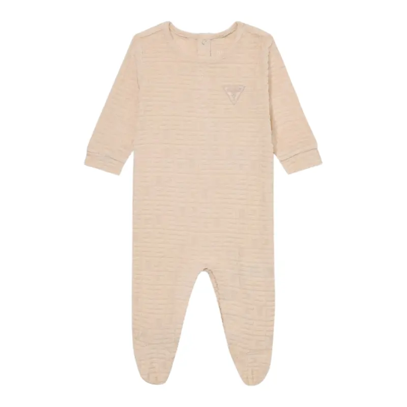 Guess Tutina tinta unita con Logo Beige per Neonata