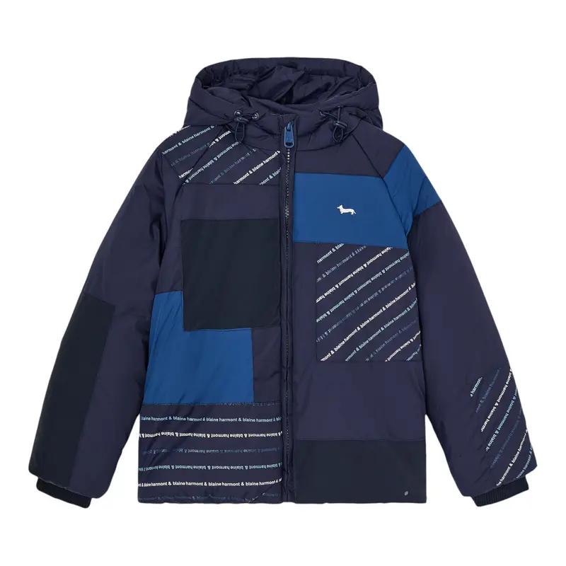Harmont & Blaine Giubbino tinta unita con Cappuccio Blu per Bambino