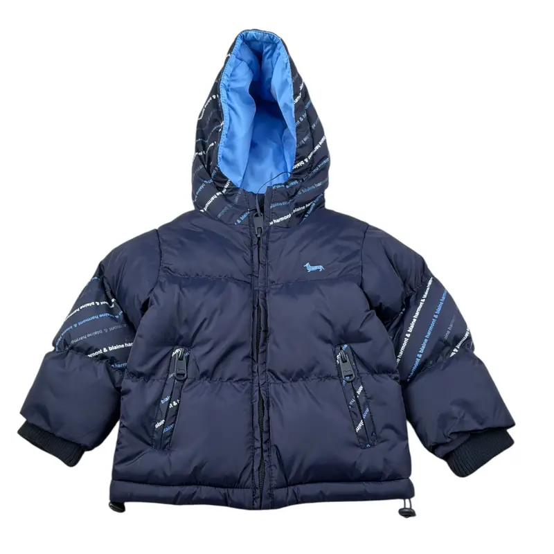Harmont & Blaine Giubbino tinta unita con Cappuccio Blu per Neonato