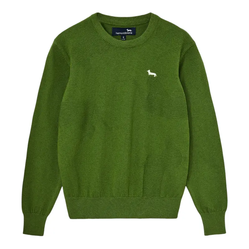 Harmont & Blaine Maglia Girocollo tinta unita Verde per Bambino