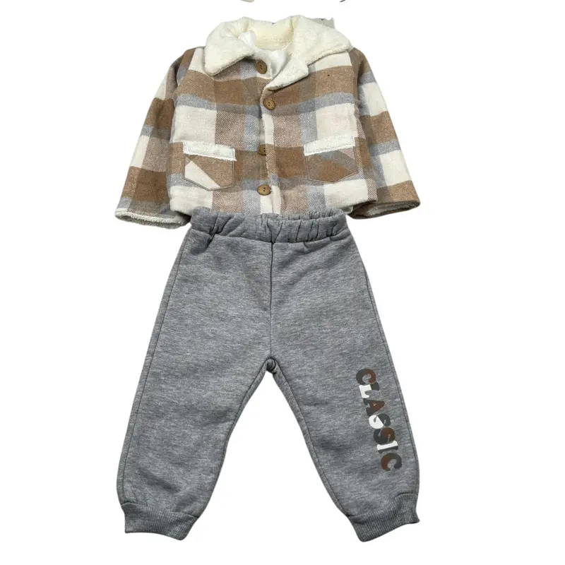 Hashstag For Boys Completo 3 Pezzi Giacca-Shirt-Pantalone Multicolor per Neonato