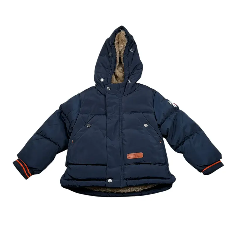Hashstag For Boys Giubbino tinta unita con Cappuccio Blu per Neonato