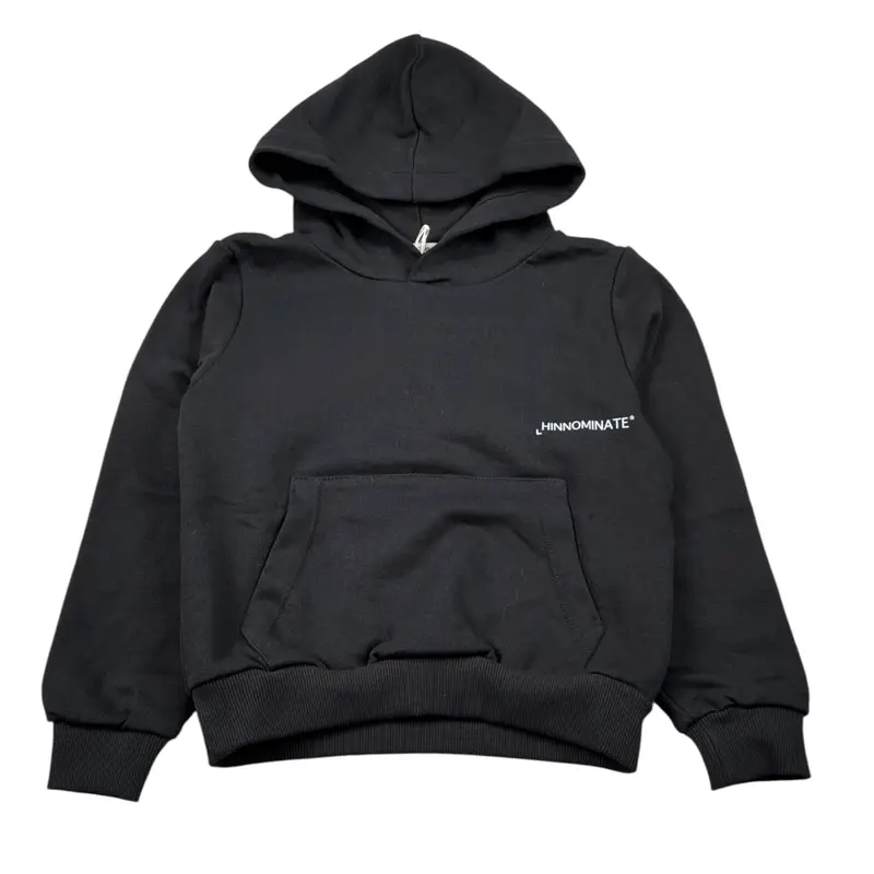 Hinnominate Felpa Chiusa con Cappuccio tinta unita Nero per Bambino