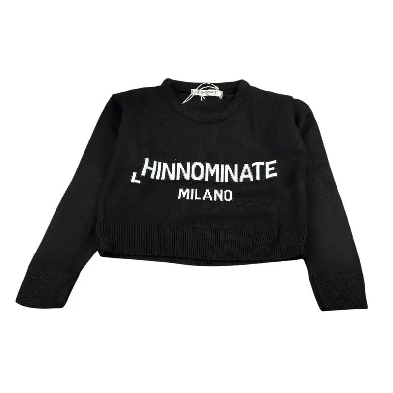 Hinnominate Maglia tinta unita con Stampa Nero per Bambina