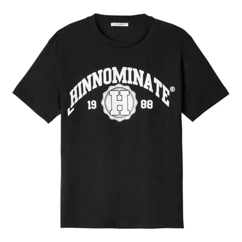 Hinnominate T-Shirt Girocollo tinta unita con Logo Nero per Bambino